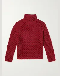 Bottega Veneta Pullover in misto lana con collo a lupetto Fine Scale Rosso