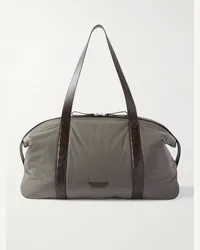 Bottega Veneta Borsone in shell con finiture in pelle Grigio