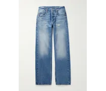 Jeans a gamba dritta effetto consumato