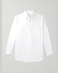 Loro Piana Camicia in cotone Oxford con collo button-down Bianco