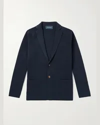 Thom Sweeney Cardigan slim-fit in cotone Blu