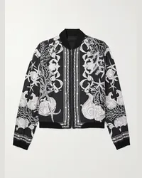 Versace Bomber reversibile in raso stampato Nero