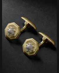 Buccellati Marcri Classica Gold and Sterling Silver Cufflinks Oro