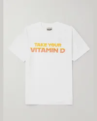 GALLERY DEPT. T-shirt in jersey di cotone con logo Vitamin D Bianco