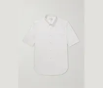 Alexander McQueen Camicia in popeline di misto cotone con collo button-down Brad Pitt Bianco