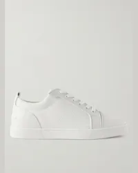 Christian Louboutin Sneakers in pelle traforata Louis Junior Orlato Bianco