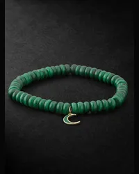 Sydney Evan Bracciale in oro, malachite e smalto Moon Verde