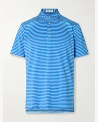 Peter Millar Polo da golf in jersey tecnico a righe Drum Blu