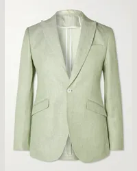 Favourbrook Blazer in misto lino e seta a spina di pesce Ebury Verde