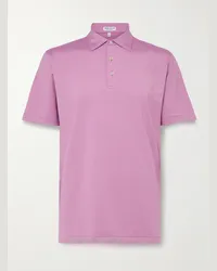 Peter Millar Polo da golf in jersey tecnico a righe Hales Rosa