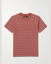 RRL T-shirt in cotone a righe Arancione