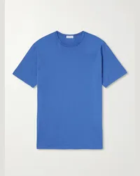 Sunspel T-shirt slim-fit in jersey di cotone Blu