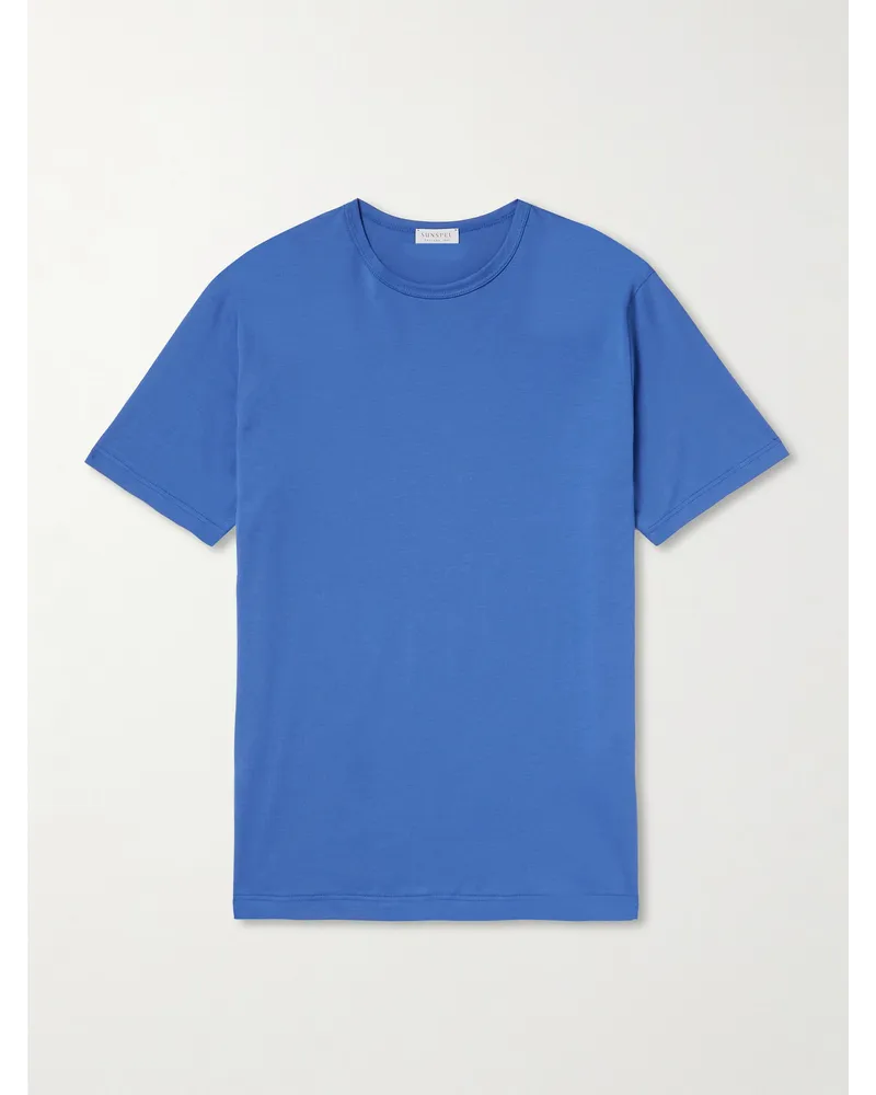 Sunspel T-shirt slim-fit in jersey di cotone Blu