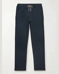 Zimmerli Pantaloni a gamba dritta in misto cotone piqué con coulisse Blu