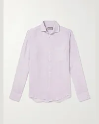 Canali Camicia in lino Rosa