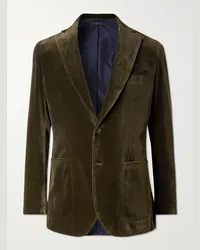 Brioni Blazer in velluto di misto cotone e modal Soffio Verde