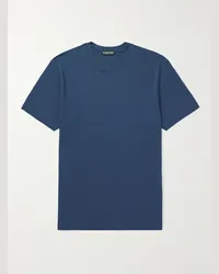 Tom Ford T-shirt slim-fit in jersey di misto lyocell e cotone Blu