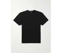 T-shirt slim-fit in jersey di misto lyocell e cotone