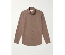Camicia in flanella di cotone micro pied-de-poule