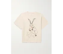 Rabbit T-shirt in jersey di cotone biologico con stampa Grateful