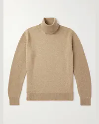 Loro Piana Pullover a collo alto in cashmere a coste Marrone