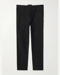 Tom Ford Pantaloni a gamba dritta in fustagno di misto cotone Nero