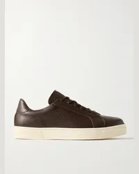 George Cleverley Sneakers in pelle pieno fiore Jack II Marrone