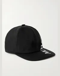 Moncler Logo-Print Shell Baseball Cap Nero