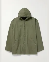 Balenciaga Giacca in tela di cotone con cappuccio Verde