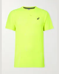 Asics T-shirt in mesh riciclato Metarun Giallo