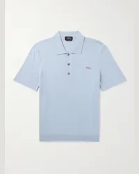 A.P.C. Polo in cotone con logo ricamato Ollie Blu