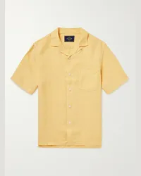 Portuguese Flannel Camicia in lino con colletto aperto Giallo