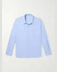 Umit Benan Camicia in popeline di cotone Blu