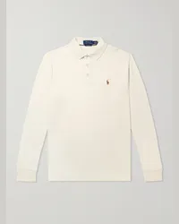 Ralph Lauren Polo in cotone con logo ricamato Neutri