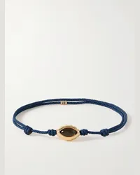 Luis Morais Bracciale in oro e cordoncino con citrino Eye of the Idol Blu