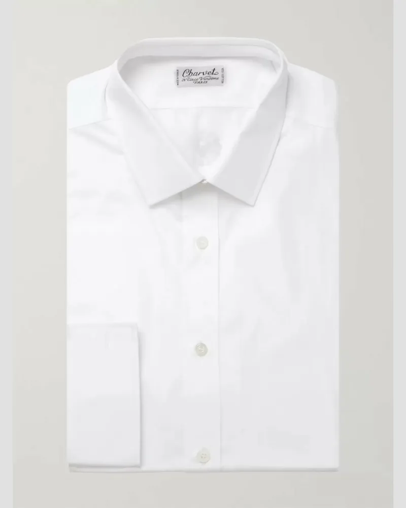 Charvet Camicia slim-fit in cotone bianco Bianco