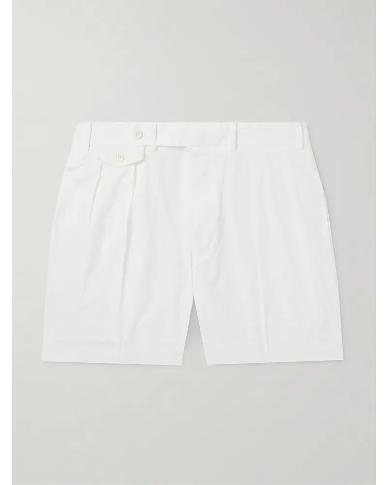 Ralph Lauren Shorts a gamba dritta in twill di cotone con pinces Bianco