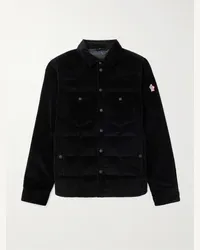 Moncler Giacca imbottita in velluto a coste di misto cotone Gelt Nero