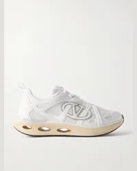 Valentino Garavani Sneakers in mesh con finiture in pelle VLOGO Easyjog Bianco