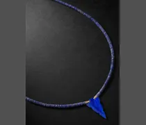 Gold, Lapis Lazuli and Diamond Beaded Necklace