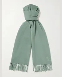 Loro Piana Sciarpa in cashmere con frange Verde