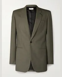 Saint Laurent Giacca in twill di lana Verde