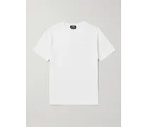 A.P.C. T-shirt in jersey di cotone con logo floccato Lewis Bianco