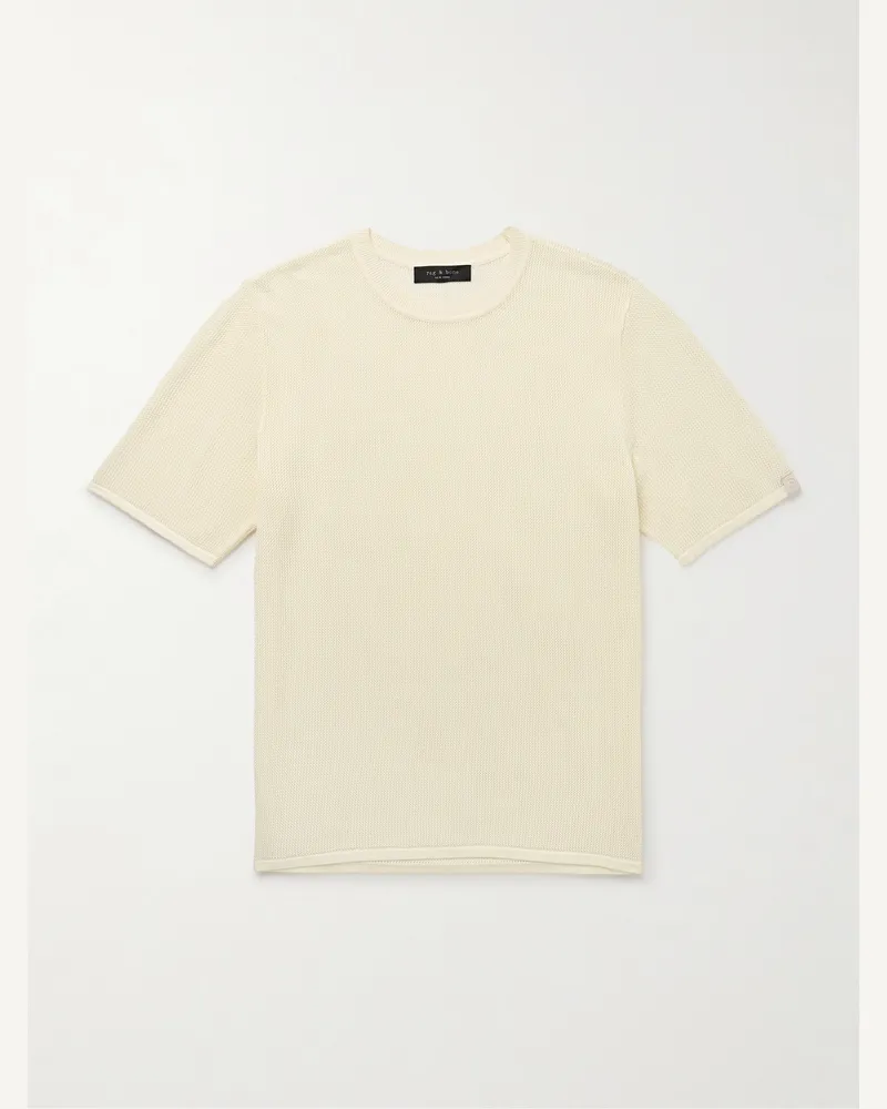 Rag & Bone T-shirt in cotone piqué Payton Neutri