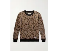 Pullover in maglia jacquard leopardata