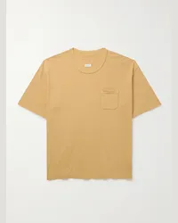 Visvim T-shirt in jersey di misto cotone tinta in capo Jumbo Giallo