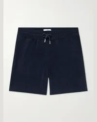 MR P. Shorts a gamba dritta in spugna di cotone con coulisse Blu