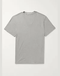 James Perse T-shirt in jersey di cotone pettinato mélange Grigio