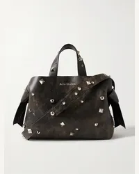 Acne Studios Tote bag in pelle con nodi e borchie Musubi Marrone