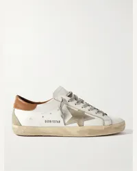 Golden Goose Sneakers in pelle e camoscio effetto invecchiato Superstar Bianco